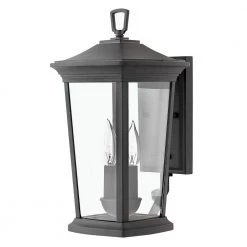 Bromley Small 2-Light Museum Black LED Wall Lantern Sconce by HINKLEY