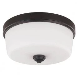 Jackson 3-Light Oil Rubbed Bronze Flush Mount Light with Flat Opal Glass Shade by CANARM