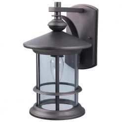 Treehouse 1-Light Oil Rubbed Bronze Outdoor Wall Lantern Sconce by CANARM