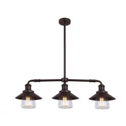 Indi 3-Light Bronze Pendant with Clear Glass by CANARM