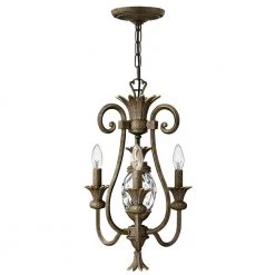 Plantation 3-Light Pearl Bronze Shaded Chandelier by HINKLEY
