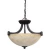Warren 3-Light Rubbed Antique Bronze Chandelier with Tea Stained Glass Shade by CANARM