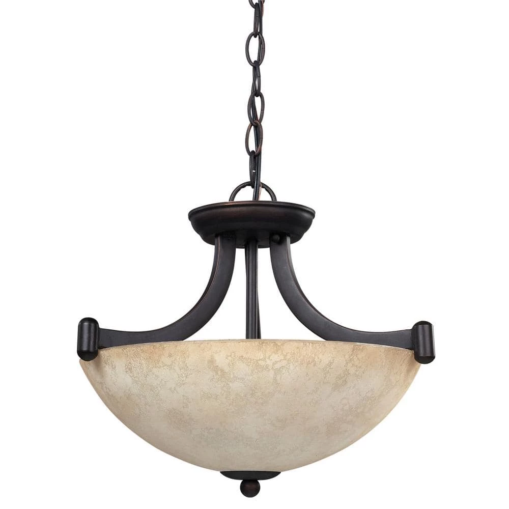 Warren 3-Light Rubbed Antique Bronze Chandelier with Tea Stained Glass Shade by CANARM 1 Warren 3-Light Rubbed Antique Bronze Chandelier with Tea Stained Glass Shade by CANARM