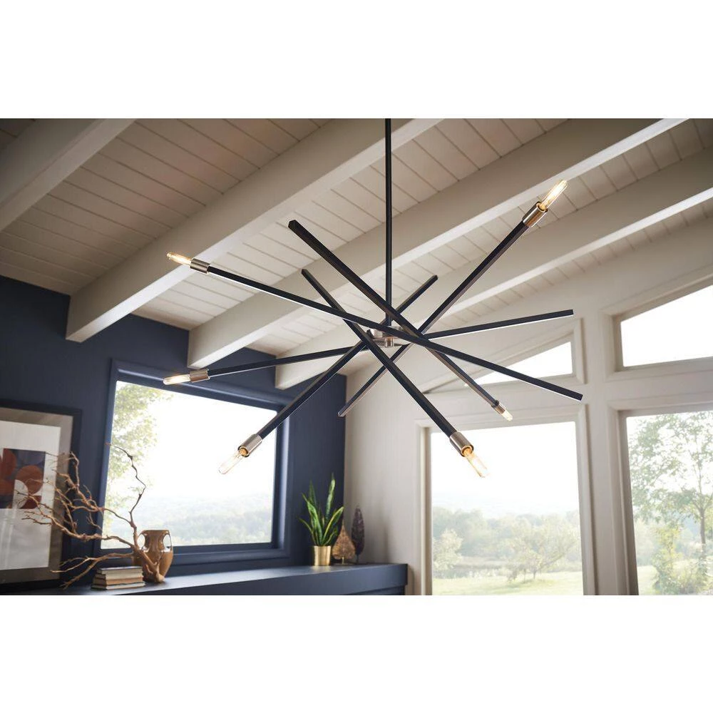 Archer 6-Light Satin Black Sputnik Chandelier by HINKLEY 3 Archer 6-Light Satin Black Sputnik Chandelier by HINKLEY - Image 3