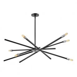 Archer 6-Light Satin Black Sputnik Chandelier by HINKLEY