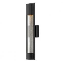 Mist Satin Black Outdoor Wall Cylinder Light with Dark Sky by HINKLEY