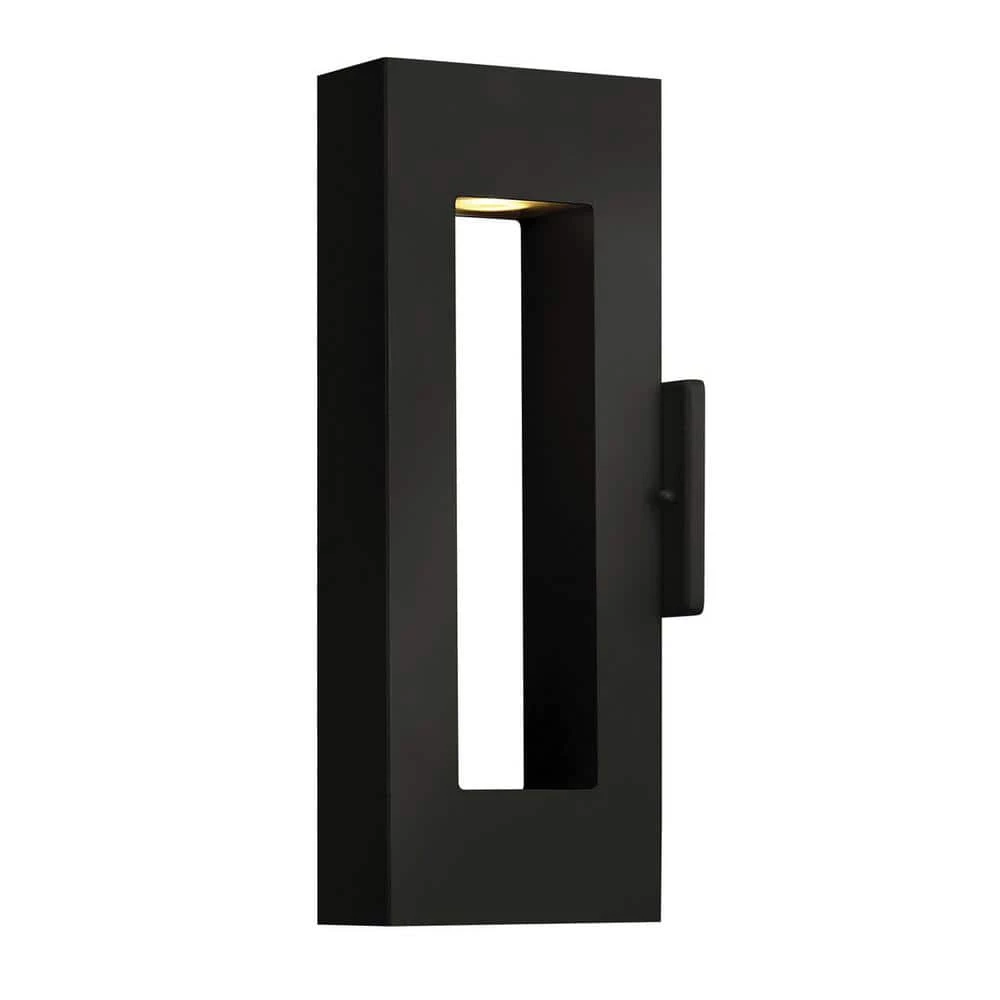 Atlantis 1-Light Satin Black LED Outdoor Wall Lantern Sconce by HINKLEY 1 Atlantis 1-Light Satin Black LED Outdoor Wall Lantern Sconce by HINKLEY