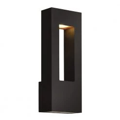 Atlantis Medium Satin Black Outdoor LED Wall Mount Sconce by HINKLEY
