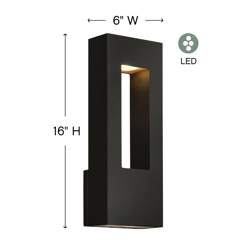 Atlantis Medium Satin Black Outdoor LED Wall Mount Sconce by HINKLEY 3 Atlantis Medium Satin Black Outdoor LED Wall Mount Sconce by HINKLEY - Image 3