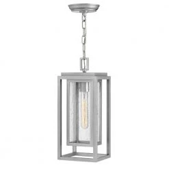 Republic 1-Light Satin Nickel Outdoor Pendant Light by HINKLEY