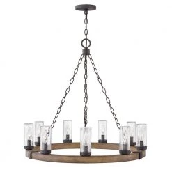 Sawyer 9-Light Sequoia Outdoor Single Tier Chandelier by HINKLEY