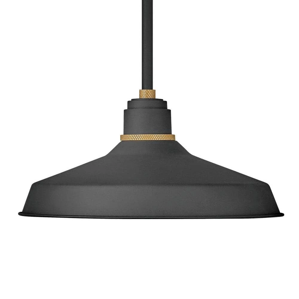 Foundry 1-Light Textured Black Outdoor Barn Pendant Light by HINKLEY 2 Foundry 1-Light Textured Black Outdoor Barn Pendant Light by HINKLEY - Image 2