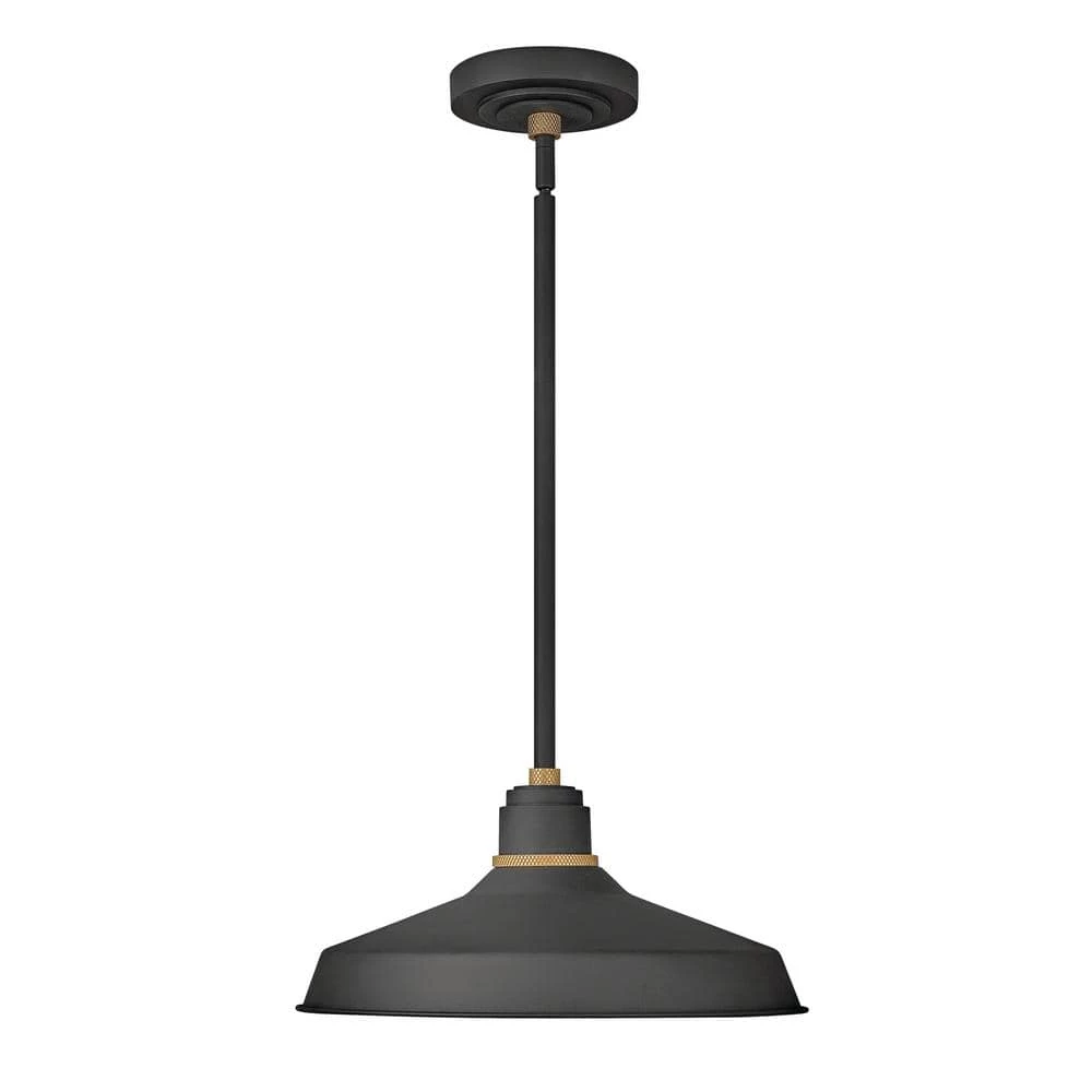 Foundry 1-Light Textured Black Outdoor Barn Pendant Light by HINKLEY 1 Foundry 1-Light Textured Black Outdoor Barn Pendant Light by HINKLEY