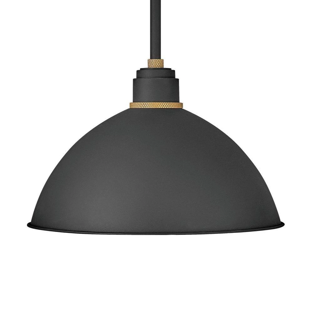 Foundry Textured Black 1-Light Outdoor Barn Pendant Light by HINKLEY 3 Foundry Textured Black 1-Light Outdoor Barn Pendant Light by HINKLEY - Image 3
