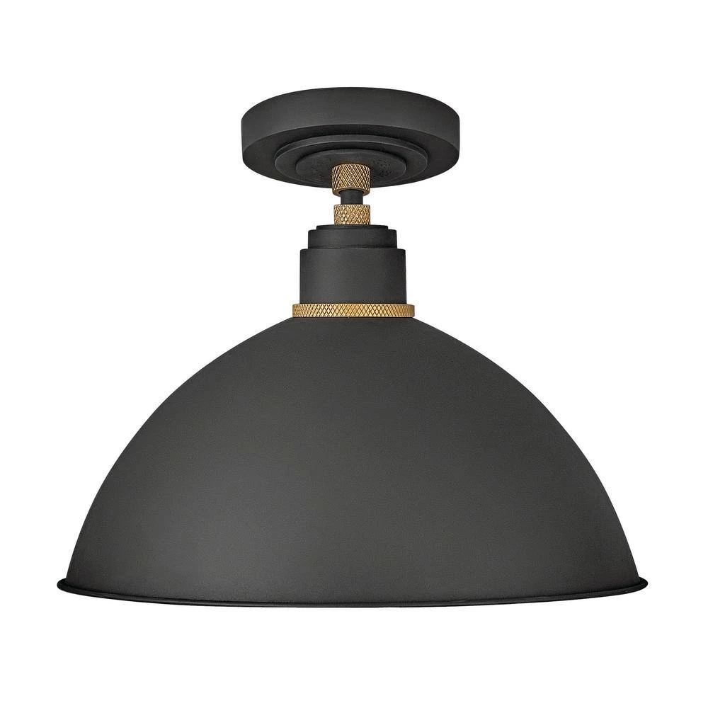 Foundry Textured Black 1-Light Outdoor Barn Pendant Light by HINKLEY 2 Foundry Textured Black 1-Light Outdoor Barn Pendant Light by HINKLEY - Image 2