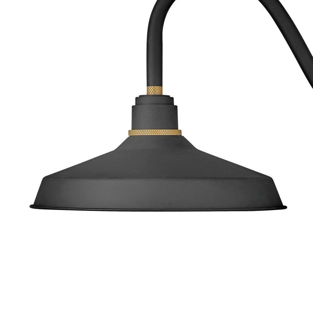 Foundry Medium 1-Light Textured Black Outdoor Gooseneck Wall Sconce by HINKLEY 2 Foundry Medium 1-Light Textured Black Outdoor Gooseneck Wall Sconce by HINKLEY - Image 2