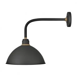 Foundry Medium 1-Light Textured Black Outdoor Wall Sconce by HINKLEY