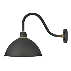 Foundry Medium 1-Light Textured Black Outdoor Wall Sconce by HINKLEY