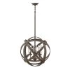 Carson 3-Light Vintage Iron Low Voltage Outdoor Hanging Orb Chandelier by HINKLEY