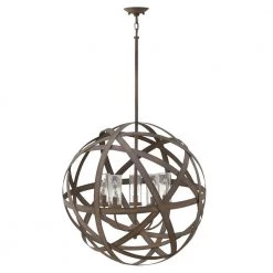 Carson 5 Light Vintage Iron LED Outdoor Hanging Chandelier by HINKLEY