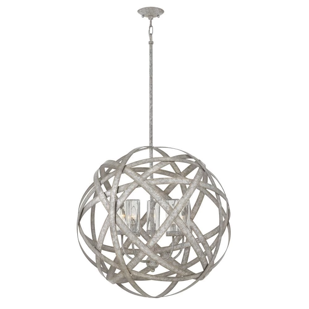 Carson Large 5-Light Weathered Zinz Outdoor Hanging Orb Chandelier by HINKLEY 1 Carson Large 5-Light Weathered Zinz Outdoor Hanging Orb Chandelier by HINKLEY