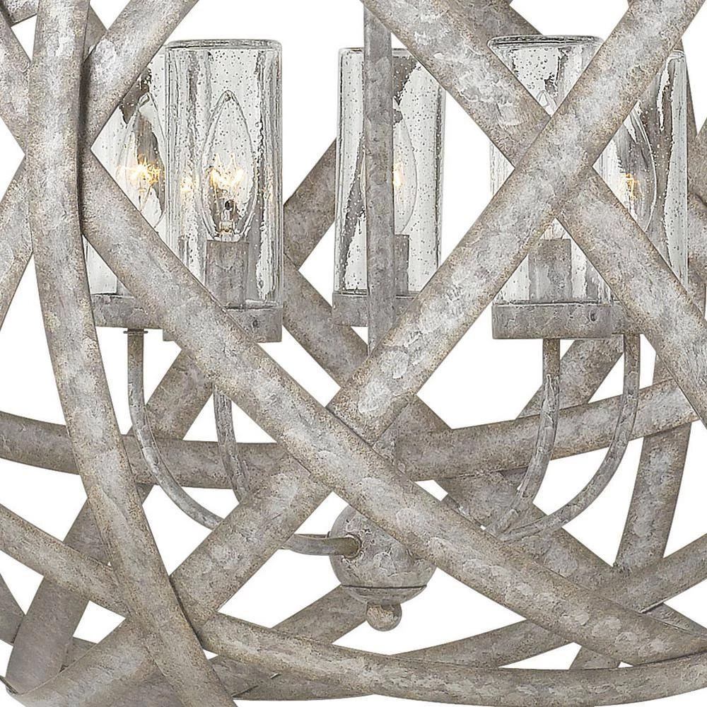 Carson Large 5-Light Weathered Zinz Outdoor Hanging Orb Chandelier by HINKLEY 2 Carson Large 5-Light Weathered Zinz Outdoor Hanging Orb Chandelier by HINKLEY - Image 2